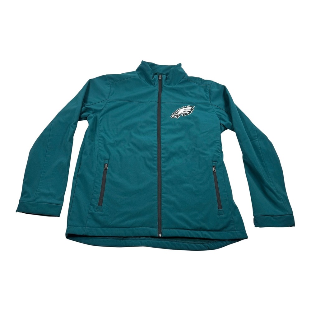 Philadelphia Eagles Jacket Mens Large Green NFL Football Full Zip Softshell